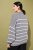 Ulla Popken Oversized Striped Balloon Sleeve Sweater Grey Melange - Sweatshirts & hoodies - 