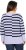 Ulla Popken Split Stripe Long Sleeve V-Neck Sweater Blue Grey - Sweatshirts & hoodies - 