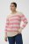 Kaffe Curve Niela Camisola às riscas Cinzento pluma/Rosa mesclado - Pullovers e Malhas - 