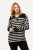 Ulla Popken Striped Troyer Collar Sweater Black - Sweatshirts & hoodies - Sweatshirts, Hoodies e Malhas Aconchegantes