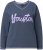 Ulla Popken Houston Textured Lettering Sweatshirt Navy - Sweatshirts & hoodies - 