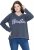 Ulla Popken Houston Textured Lettering Sweatshirt Navy - Sweatshirts & hoodies - 