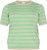 Kaffe Curve Lizzy Camisola às riscas Cinzento pluma mesclado/Verde - T-shirts estampadas para mulher - 