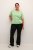 Kaffe Curve Lizzy Camisola às riscas Cinzento pluma mesclado/Verde - T-shirts estampadas para mulher - 