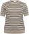 Kaffe Curve Lizzy Camisola às riscas Bege/Preto - T-shirts estampadas para mulher - 