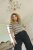 Kaffe Curve Lizzy Camisola às riscas Bege/Preto - T-shirts estampadas para mulher - 
