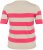 Kaffe Curve Lizzy Camisola às riscas Bege/Framboesa - T-shirts estampadas para mulher - 