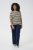 Kaffe Curve Lizzy Camisola às riscas Bege/Preto às riscas - T-shirts estampadas para mulher - 