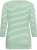 Kaffe Curve Lia Boatneck 3/4 T-Shirt Chalk/Bright Green - T‑shirts e Tops - Tops e T-shirts para Todos os Tamanhos