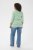 Kaffe Curve Lia Boatneck 3/4 T-Shirt Chalk/Bright Green - T‑shirts e Tops - Tops e T-shirts para Todos os Tamanhos