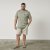 North Latitude 61124 T-Shirt Às Riscas Verde Oliva - T-shirts - T-shirts Homem Tamanhos Grandes