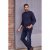 JP1880 Henley T-Shirt Long Sleeve Dark Navy TALL - ROUPAS DE HOMEM MT-6XLT - Tamanhos-Tall Homem
