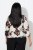 Ulla Popken Rose Print Faux Wrap Top Off-White - T-shirts - 