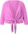 Ulla Popken Versatile Surplice Wrap Tie Hem Bolero Top Cool Pink - T-shirts - 