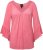Ulla Popken Trumpet Sleeve Cold Dyed Tee Dark Pink - T-shirts estampadas para mulher - 