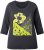 Ulla Popken Graphic Patch Print 3/4 Sleeve T-Shirt Black - T-shirts - 