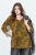 Ulla Popken Animal Print 3/4 Sleeve V-Neck Tee Neon Orange - T-shirts - T-shirts femininas