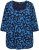 Ulla Popken Scribble Print Square Neck 3/4 Sleeve Tee Navy - T-shirts estampadas para mulher - 