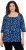 Ulla Popken Scribble Print Square Neck 3/4 Sleeve Tee Navy - T-shirts estampadas para mulher - 