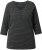 Ulla Popken Glitter Stripe 3/4 Sleeve Tee Anthracite - T-shirts estampadas para mulher - 