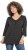 Ulla Popken Glitter Stripe 3/4 Sleeve Tee Anthracite - T-shirts estampadas para mulher - 