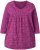Ulla Popken Pleated Floral Print 3/4 Sleeve Tee Raspberry - T-shirts estampadas para mulher - 