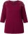 Ulla Popken Flower Epaulet 3/4 Sleeve Top Dark Cherry Red - T-shirts estampadas para mulher - 