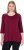 Ulla Popken Flower Epaulet 3/4 Sleeve Top Dark Cherry Red - T-shirts estampadas para mulher - 