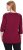Ulla Popken Flower Epaulet 3/4 Sleeve Top Dark Cherry Red - T-shirts estampadas para mulher - 