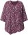 Ulla Popken Ribbon Print 3/4 Sleeve Asymmetric Tee Plum - T-shirts estampadas para mulher - 