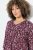 Ulla Popken Ribbon Print 3/4 Sleeve Asymmetric Tee Plum - T-shirts estampadas para mulher - T-shirts Estampadas para Mulher