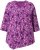 Ulla Popken Ribbon Print 3/4 Sleeve Asymmetric Tee Light Plum - T-shirts estampadas para mulher - 