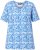 Ulla Popken Coral Reef Printed Short Sleeve V-Neck Tee Teal Blue - T-shirts estampadas para mulher - 