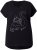 Ulla Popken Metallic Animal Cap Sleeve Graphic Tee Black - T-shirts estampadas para mulher - 