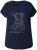 Ulla Popken Metallic Animal Cap Sleeve Graphic Tee Navy - T-shirts estampadas para mulher - 