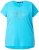 Ulla Popken Metallic Animal Cap Sleeve Graphic Tee Deep Aqua - T-shirts estampadas para mulher - 