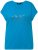Ulla Popken Metallic Animal Cap Sleeve Graphic Tee Sapphire Blue - T-shirts estampadas para mulher - 