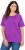 Ulla Popken TRUE Lettering Short Sleeve Tee Purple - T-shirts estampadas para mulher - 