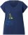 Ulla Popken Half-Sleeve A-line V-Neck Boat Pattern T-Shirt Ink Blue - T-shirts estampadas para mulher - 