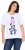 Ulla Popken Flocked Short Sleeve Graphic Tee Snow White - T-shirts estampadas para mulher - 