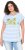 Ulla Popken Striped Short Sleeve Citrus Graphic Tee Light Blue - T-shirts estampadas para mulher - 