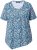 Ulla Popken Floral Pointed Hem Short Sleeve Tee Deep Aqua - T-shirts estampadas para mulher - 
