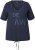 Ulla Popken Ride The Wave Short Sleeve V-Neck Graphic Tee Navy Blue - T-shirts estampadas para mulher - 