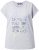 Ulla Popken Long Beach Lettering Cap Sleeve Tee Light Grey Melange - T-shirts estampadas para mulher - 