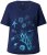 Ulla Popken Marine Print Short Sleeve Tee Ink Blue - T-shirts estampadas para mulher - 