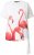 Ulla Popken Flamingo Short Sleeve Graphic Tee Off-White - T-shirts estampadas para mulher - 