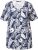 Ulla Popken Feather Print Short Sleeve V-Neck Tee Ink Blue - T-shirts estampadas para mulher - 