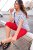 Ulla Popken Bow Print Short Sleeve Pointed Hem Tee Snow White - T-shirts estampadas para mulher - 