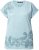 Ulla Popken Textured Paisley Motif Cap Sleeve Tee Light Moss Green - T-shirts estampadas para mulher - 