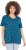 Ulla Popken Tile Print Short Sleeve Pleated Tee Teal - T-shirts estampadas para mulher - 